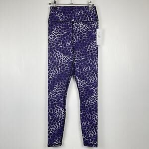 Spiritual Gangster Purple Leopard Print Essential High Waist Leggings NWT Size M